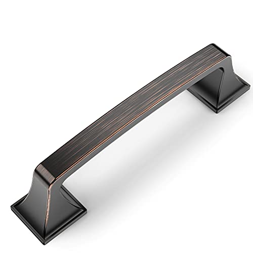 Amerdeco 10 Pack Oil Rubbed Bronze 3-3/4 Inch(96mm) Hole Centers Kitchen Cabinet Pulls Hardware Kitchen Handles for Cabinets Cupboard Handles Drawer Pulls - color: Oil Rubbed Bronze, size: 3.75" hole center