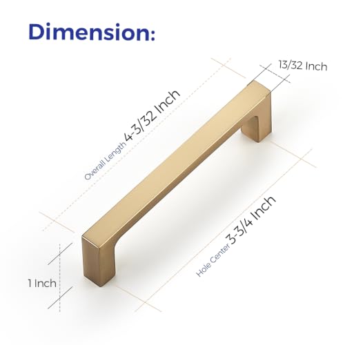 Ravinte Champagne Bronze Kitchen Cabinet Solid Handles,3-3/4 Inch,5 Pack - color: Champagne Bronze, size: 3-3/4 Inches Hole Center