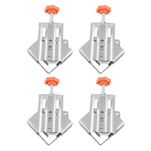 Corner Clamp Set 4 Pack, 90 Degree Right Angle Clamping for Woodworking, DIY Stainless Steel 1.6mm Adjustable Swing Jaw