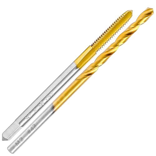 4-48 UNF Tap and #42 Drill Bit Kit for Metal,M2 HSS Drill and Tap Set - size: 4-48 Tap, #42 Drill
