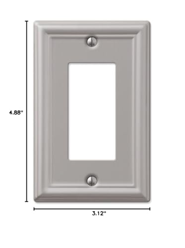 Amerelle 149RBN Chelsea Steel Wallplate 1 Rocker Light Switch Brushed Nickel - color: Brushed Nickel, size: 1 Rocker