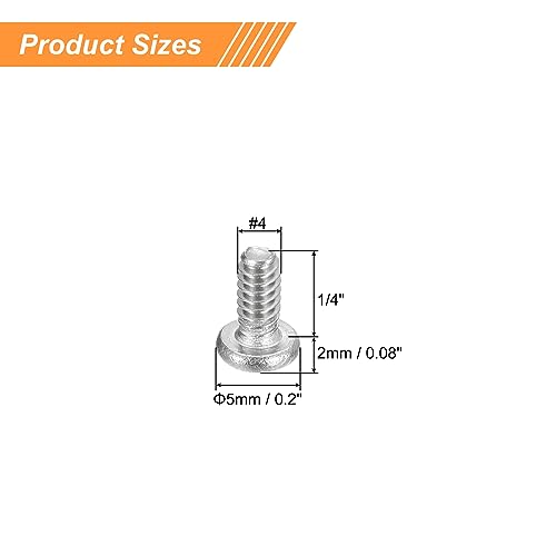 uxcell #4-40x1/4 Pan Head Machine Screws, 304 Stainless Steel 18-8 Screw, Phillips Drive, Fully Threaded, Bright Finish, Pack of 25 - size: #4-40x1/4"