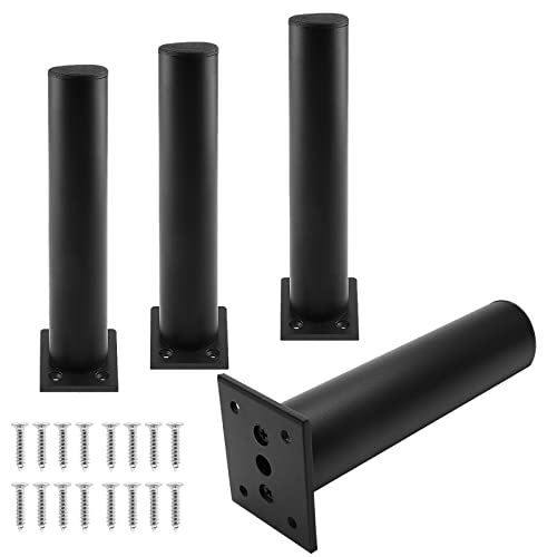 4-Pack Adjustable Aluminum Alloy Furniture Legs 7" Height Black - color: Black, size: 7 Inch