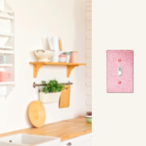 Bling Light Switch Cover Plate Pink Shiny Wall Plate Cover Rhinestones Outlet Covers Pink Decorative Bling Switch Cover Rhinestone Light Switch Cover Shiny Single Light Switch Decorative Cover