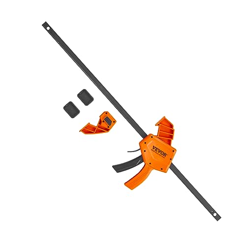 VEVOR Bar Clamps for Woodworking, 2-Pack 24" One-Handed Clamp/Spreader, Quick-Change F Clamp with 300 lbs Load Limit, High-strength Plastic and Carbon Steel, Wood Clamps for Woodworking Metal Working - size: 24"(2 Pack), style: Quick Grip