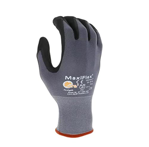 MaxiFlex 34-874 Ultimate - Nylon Micro-Foam Nitrile Grip Gloves - Black Gray - Sizes - 12 Pairs (Dozen) - size: X-Large (Pack of 12), style: 12 Pair