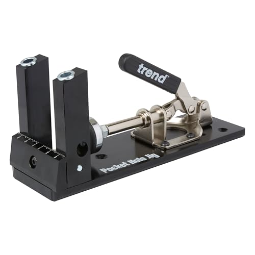 Trend Pocket Hole Jig Kit with Dual Column Jig, Face Clamp, HSS Drill Bit & Depth Setting Collar, 2 Square Bit Drives & 100 Pocket Hole Screws, PH/JIG - style: Dual Column