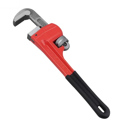HOIGON 5 Piece Heavy Duty Plumbers Pipe Wrench Set, 8" 10" 12" 14" 18" Heat Treated Adjustable Straight Pipe Plumbing Wrench Set with Soft Grip for Household Plumbing Repairs - color: Red, size: 8" 10" 12" 14" 18"