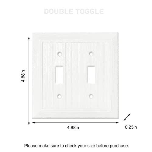 Modern Decorative Wall Plate Retro Wood Grain design Switch Cover Outlet Cover for Light Switch, Smart Switch, Dimmer, GFCI, USB Outlet (Double Toggle 4-Pack) - size: Double Toggle 4-Pack