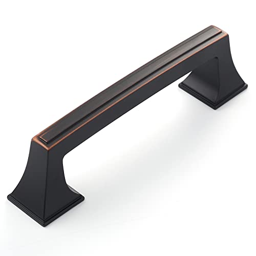 Amerdeco 10 Pack Oil Rubbed Bronze Cabinet Pulls 3-3/4 Inch(96mm) Hole Center Cabinet Hardware Kitchen Cabinet Handles for Bathroom Drawer Pulls Dresser Pulls ZH0010 - color: Oil Rubbed Bronze, size: 3.75"/96MM Hole Center