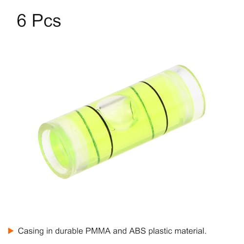 HARFINGTON 6pcs Small Cylindrical Bubble Level Vials 8x22mm PMMA Mini Horizontal Bubble Spirit Level Measuring Layout Tools for RV TV Picture Frame Hanging Tool Leveler - size: 8x22mm