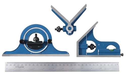 Accusize Industrial Tools Combination Square Set, 12''/300mm, 4 Pcs/Set, 0000-8108 - size: 12"/300mm