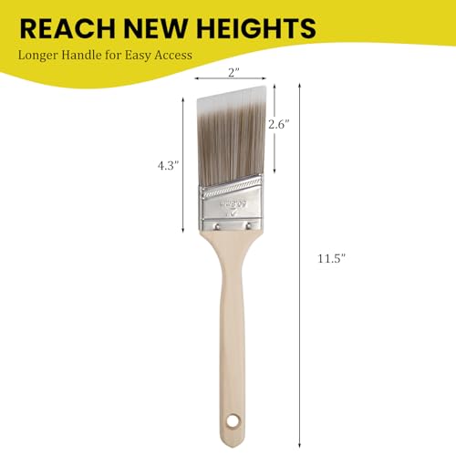Mister Rui Paint Brush, 2 Inch Angled Synthetic Sash Brush for Walls - size: 1PCS, 2" Angled