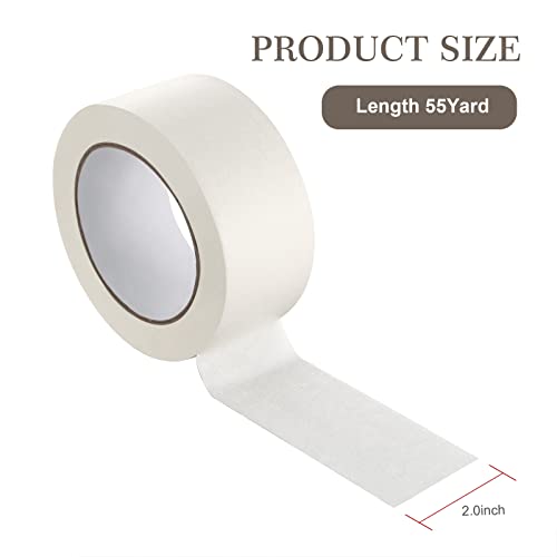 2 Inch Beige White Wide Masking Tape, 2 Inch X 55 Yard - color: Beige White, size: 2 Inch X 55 Yard