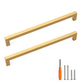 Cabinet Pulls Gold Cabinet Handles Square Drawer Pulls, 10 Pack 11-1/3 Inch Stainless Steel Kitchen Door Cupboard Cabinet Handles, Drawer Hardware Handles, 288mm Hole Centers - color: Gold, size: Two Hole - 11-1/3 inch Hole Centers(288mm)