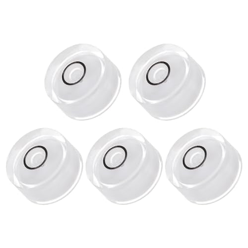 5pcs Small Circular Bubble Spirit Levels - [18mm Diameter 9mm Thickness] Mini Round RV Level Leveling Tools for Travel Trailer Turntable Camera, White - color: White, size: 18mm x 9mm
