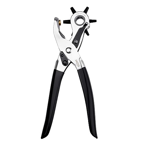 XOOL Belt Hole Puncher for Leather, Precision Multi-Size Leather Hole Punch for Watch Bands, Straps, Collars, Saddles, Shoes, Fabric, DIY Home, Craft Projects - style: Lite