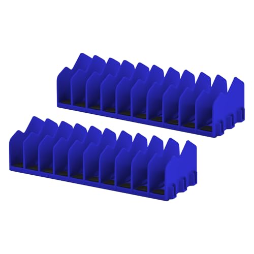 Pliers Organizer 2‑Pack, Expandable 20‑Slot Tool Rack - color: blue