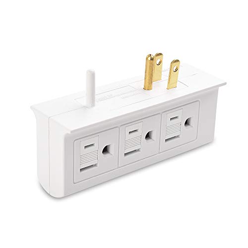 Cable Matters 2-Pack 6 Outlet Splitter, Grounded Side Access Wall Tap