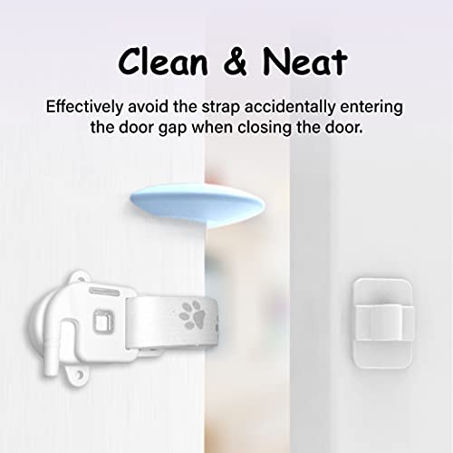 Neobay Adjustable Door Strap and Latch, Damage-Free Cat Door Latch to Keep Large Dog Out of Litter Box, Economical Alternative of Pet Gates and Interior Cat Door, Magnetic with Stopper 1 Pack - style: Magnetic With Stopper 1 Pack