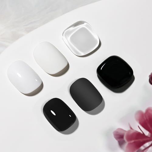OpenLive 2Pcs Nail Polish Set 16.5ml Black and White Quick Dry Nail Polish Non Gel Nail Art DIY Home Manicure Gift for Women - color: Black and White