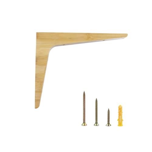 Antrader 2PCS Wooden Shelf Brackets,9.6"×7.9"×0.8",Light Brown - color: Light Brown, size: 9.6"×7.9"×0.8",2pcs