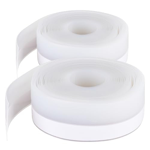 Duck Brand Silicone Self-Adhesive Weatherstrip Draft Seal for Doors & Windows, Seal Gaps and Cracks Around Doors and Windows, Cut to Size, Clear, 2 Rolls, 50 Ft Total