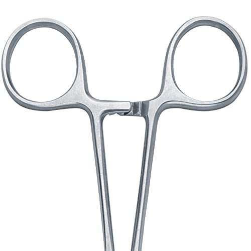 SurgicalOnline 2-Piece Curved & Straight 10" Hemostat Set - Stainless Steel Locking Tweezer Clamps - Ideal Hemostats for Nurses, Fishing Forceps, Crafts and Hobby - size: 10"