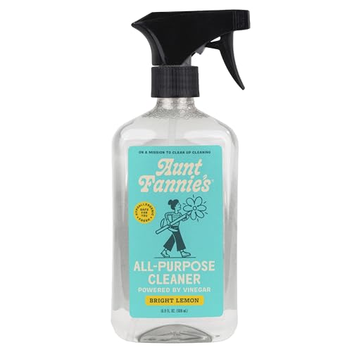 Aunt Fannie's All Purpose Vinegar Cleaner Spray, Lemon, Pack of 1 | Cuts Grease & Grime, No Harsh Residue, Safe for Kitchens Bathrooms Windows Counters & Sealed Areas, Kid and Pet Safe - size: 16.9 Fl Oz (Pack of 1)
