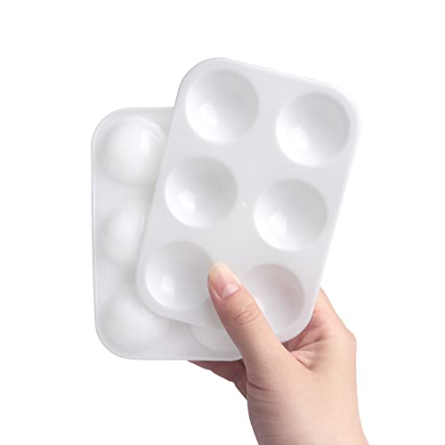 Tamaki 8 PCS Plastic Paint Tray Palettes, White - color: 8 Pcs