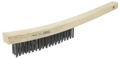 Weiler 44053 Hand Wire Scratch Brush, .012 Carbon Steel Fill, Curved Handle, 3 x 19 Rows (Pack of 12) - size: 14" x 7/8", style: Pack of 12