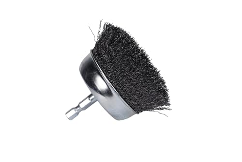 Century Drill & Tool 76221 Drill Cup Wire Brush, 2-3/4" Coarse & Crimped | 1/4" shank, 0." wire diameter, cuts steel & metal, heat and rust resistant coating - size: 2-3/4-Inch Coarse