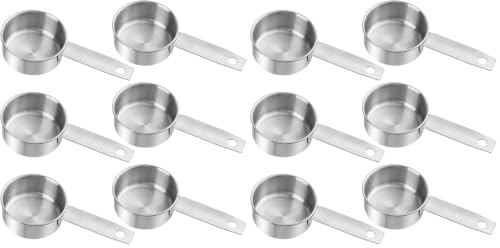 6Pcs Stainless Steel Measuring Cup, 1/4 Cup - 60ml Metal Measuring Cup, Comfortable Hand Feeling Measuring Scoops for Coffee Cooking Baking Kitchen (Pack of 2) - size: 1/4 cup (Pack of 2)