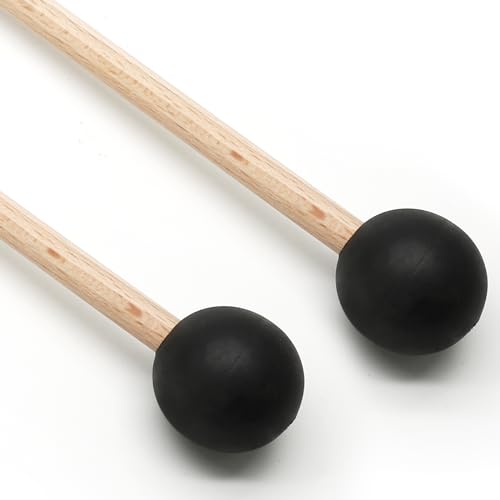 Biaungdo 2 Pack 15 Inch Glockenspiel Mallets, Rubber Xylophone Mallets Bell
