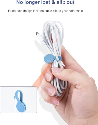 6 PCS Silicone Magnetic Cable Ties, Reusable cord Organizer clips - size: 6-PCS
