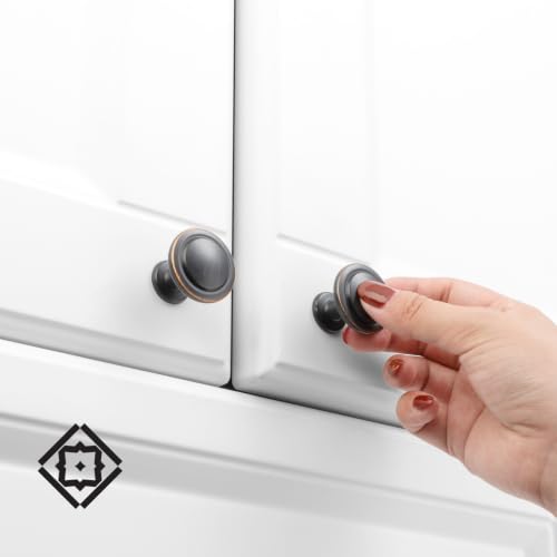 KOOFIZO 10 Pack Oil Rubbed Bronze Cabinet Knobs Pull Round Single Hole 1960 - color: Oil Rubbed Bronze, size: Knob 1 - 10Pcs, style: Round
