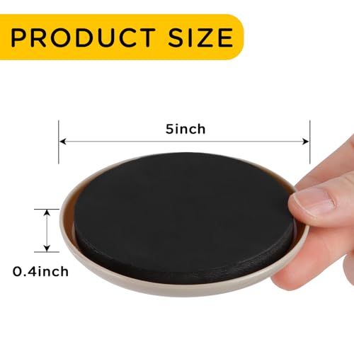 Furniture Sliders for Carpet, new space 8 Pcs 5" Round Sliders for Moving Furniture, Heavy-Duty Furniture Moving Sliders - Reusable Furniture Sliders, Move Your Furniture Quickly, Easily and Safe! - size: 5 inch