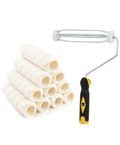 Bates- Paint Roller Kit, 11 Pack, 9 Inch Roller Frame with 10 Microfiber Roller Covers, for Walls, Ceilings, Floors and Home Painting - size: 11 Pcs