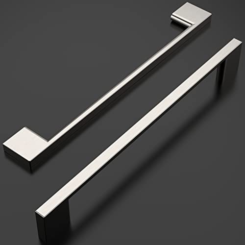 Amerdeco 10 Pack Brushed Satin Nickel Cabinet Pulls 7.5 Inch(192MM) Hole Centers Kitchen Cabinet Handles Cabinet Hardware Kitchen Handles for Cabinets Cupboard Handles Drawer Pulls ZH0060 - color: Brushed Satin Nickel, size: 7.5" hole center