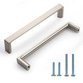 2 Pack 5 Inch Brushed Nickel Cabinet Pulls, Kitchen Hardware | Heavy-Duty Solid Zinc, Easy to Install, Good Scratch Resistance, Durability, Kitchen Cabinet Pulls for Drawers Dressers - color: Brushed Satin Nickel, size: 5"/128MM Hole Center, style: 2 Pack