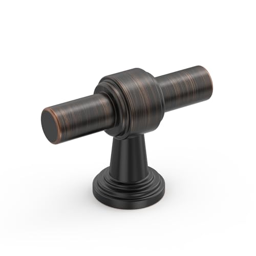 Amerdeco 10 Pack Oil Rubbed Bronze Cabinet Knobs 1.46 Inch(37mm) Single Hole Cabinet Handles Rectangle Drawer Knobs and Pulls for Bathroom Cabinets ZH0069 - color: Oil Rubbed Bronze, size: 1.46" Single Hole
