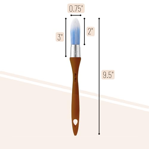 Bates- Trim Brush, 0.75 Inch, Edge Painting Tool, Trim Paint Brushes, Trimmer Edger, Trim Brush - color: Clay, size: 0.75 inch, 1 Pack