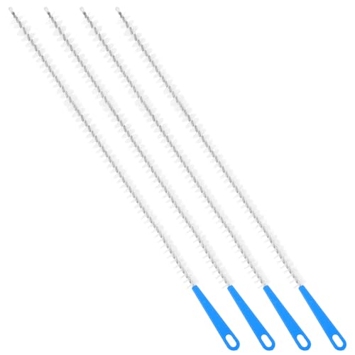 Molain 4 Pack Drain Cleaning Brush, 23.6inch Long Flexible Drain Clog Remover Tool Pipe Brush Cleaner with Nylon Bristles Rust-Resistant Sink Drain Cleaner for Toilet Kitchen Sink Shower Bathroom Tub