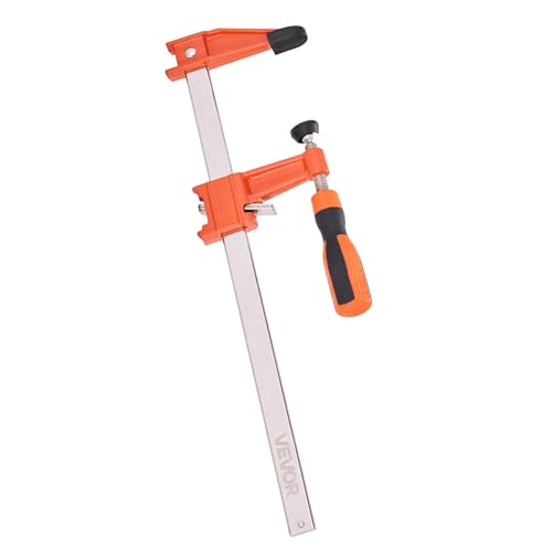 VEVOR Bar Clamps for Woodworking, 2-Pack 6 inch and 2-Pack 12 inch, Lockable F-Clamp with 600 lbs Load Limit, 2-1/2 inch Depth, Cast Iron and Carbon Steel, Wood Clamps for Woodworking Metal Working - size: 12"& 6" (4 Pack), style: Medium-Duty