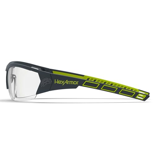 HexArmor MX250 Clear Safety Glasses for Men and Women | Anti-Fog | Scratch Resistant Wrap Around Lenses | Modern-Safety Glasses | Metal-Free | Certified ANSI Z87 | 100% UV Protected Eyewear - color: Clear / Trushield