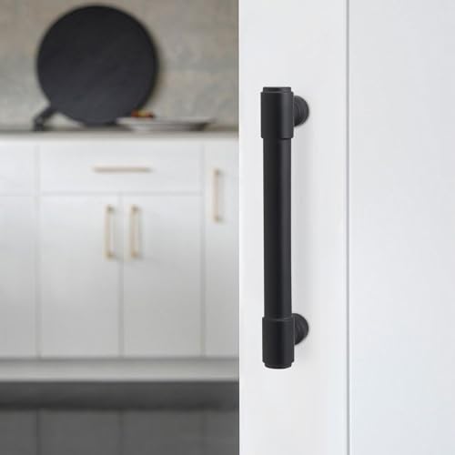 10 Pack 3-3/4 Inch(96mm) Kitchen Cabinet Handles Matte Black Cabinet Pulls Alloy Drawer Pulls Solid Cabinet Hardware - color: Matte Black, size: 3-3/4'' Hole Center(96mm)