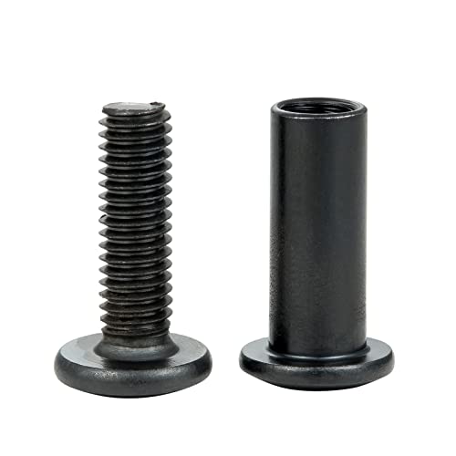 40 Sets Black Furniture Connector Bolts M6x20mm Binding Screws for Wood - color: M6x20mm-Black-D