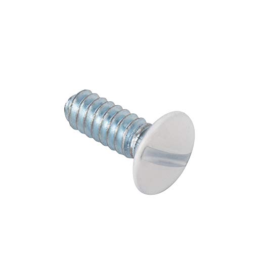 Henne Bery 3/8" Long 6-32 Thread, Oval Head Milled Slot Replacement Wall Plate Screws, 50 Pack, White - color: White, size: 3/8",50 Pack