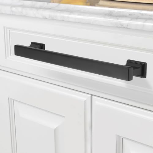 COTYKILEY 10 Pack 6-1/4Inch(160mm) Matte Black Cabinet Handles Black Kitchen Cabinet Pulls Cabinet Door Handles Kitchen Cabinet Hardware - color: Matte Black, size: 6-1/4" Hole Center（160MM）
