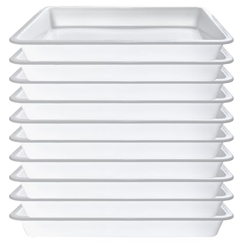 10PCS Plastic Art Trays,White Activity Tray,Crafts Organizer Tray,Serving Tray for Home,School,Kids,DIY Projects,Painting,Beads